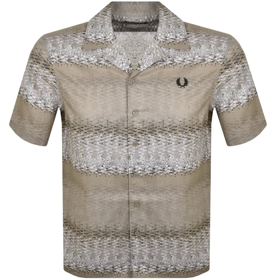 Fred Perry Sound Wave Print Shirt Grey | Mainline Menswear